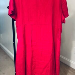 bryn Walker Bold Fushia High Low Linen Dress